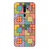 Le Balvo Oppo A5 2020 Uyumlu Kare Motifleri Baskılı Silikon Kılıf