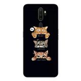 Le Balvo Oppo A5 2020 Uyumlu Kedi Halleri Baskılı Silikon Kılıf