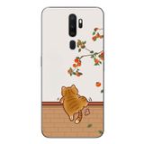 Le Balvo Oppo A5 2020 Uyumlu Kedi Tırmanıyor Baskılı Silikon Kılıf