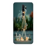 Le Balvo Oppo A5 2020 Uyumlu Kedili Neon Kız Baskılı Silikon Kılıf