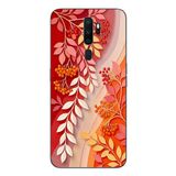 Le Balvo Oppo A5 2020 Uyumlu Kırmızı Beyaz İğdeler Baskılı Silikon Kılıf