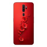Le Balvo Oppo A5 2020 Uyumlu Kırmızı Kardelenler Baskılı Silikon Kılıf