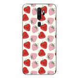 Le Balvo Oppo A5 2020 Uyumlu Kırmızı Pembe Çilekler Baskılı Silikon Kılıf