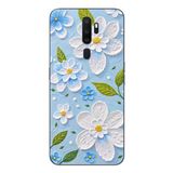 Le Balvo Oppo A5 2020 Uyumlu Mavi Papatyalar Baskılı Silikon Kılıf