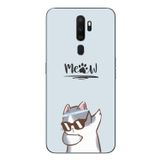 Le Balvo Oppo A5 2020 Uyumlu Miyav Baskılı Silikon Kılıf