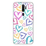 Le Balvo Oppo A5 2020 Uyumlu Modern Çizgi Kalpler Baskılı Silikon Kılıf
