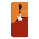 Le Balvo Oppo A5 2020 Uyumlu Mutlu Tavşan Baskılı Silikon Kılıf