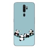 Le Balvo Oppo A5 2020 Uyumlu Panda Ailesi Baskılı Silikon Kılıf