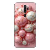 Le Balvo Oppo A5 2020 Uyumlu Pembe Beyaz Kırık Toplar Baskılı Silikon Kılıf