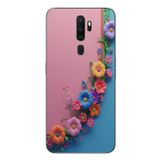 Le Balvo Oppo A5 2020 Uyumlu Pembe Mavi Sarmaşık Baskılı Silikon Kılıf