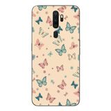 Le Balvo Oppo A5 2020 Uyumlu Renkli Kelebekler Baskılı Silikon Kılıf
