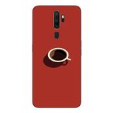 Le Balvo Oppo A5 2020 Uyumlu Sade Kahve Kupası Baskılı Silikon Kılıf