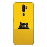 Le Balvo Oppo A5 2020 Uyumlu Sarı Gözlü Kedi Baskılı Silikon Kılıf
