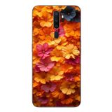 Le Balvo Oppo A5 2020 Uyumlu Sarı Pembe Çiçekler Baskılı Silikon Kılıf