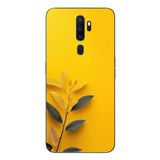 Le Balvo Oppo A5 2020 Uyumlu Sarı Siyah Çiçekler Baskılı Silikon Kılıf