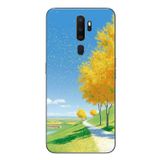 Le Balvo Oppo A5 2020 Uyumlu Sarı Sonbahar Ağacı Baskılı Silikon Kılıf