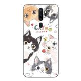 Le Balvo Oppo A5 2020 Uyumlu Sevimli Kediler Baskılı Silikon Kılıf