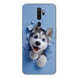 Le Balvo Oppo A5 2020 Uyumlu Sibirya Kurdu Baskılı Silikon Kılıf