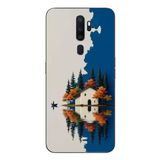 Le Balvo Oppo A5 2020 Uyumlu Sonbahar Evi Baskılı Silikon Kılıf