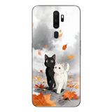 Le Balvo Oppo A5 2020 Uyumlu Sonbahar Kedileri Baskılı Silikon Kılıf
