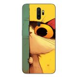 Le Balvo Oppo A5 2020 Uyumlu Tek Gözlü Kedi Baskılı Silikon Kılıf