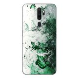 Le Balvo Oppo A5 2020 Uyumlu Yeşil Beyaz Dalgalar Baskılı Silikon Kılıf