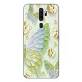 Le Balvo Oppo A5 2020 Uyumlu Yeşil Mavi Kelebek Baskılı Silikon Kılıf