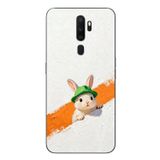 Le Balvo Oppo A5 2020 Uyumlu Yeşil Şapkalı Tavşan Baskılı Silikon Kılıf