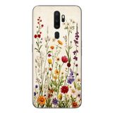 Le Balvo Oppo A5 2020 Uyumlu Zarif Çiçekler Baskılı Silikon Kılıf