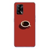 Le Balvo Oppo A74 Uyumlu Sade Kahve Kupası Baskılı Silikon Kılıf