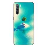 Le Balvo Oppo Reno 3 Uyumlu Adada Palmiye Baskılı Silikon Kılıf