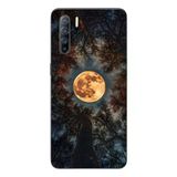 Le Balvo Oppo Reno 3 Uyumlu Ay Gökyüzü Baskılı Silikon Kılıf