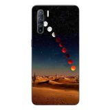 Le Balvo Oppo Reno 3 Uyumlu Ayın Geçişi Baskılı Silikon Kılıf
