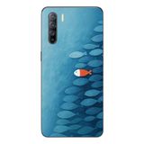 Le Balvo Oppo Reno 3 Uyumlu Balıklar Yüzüyor Baskılı Silikon Kılıf