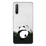 Le Balvo Oppo Reno 3 Uyumlu Bambuya Çıkan Panda Baskılı Silikon Kılıf