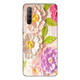 Le Balvo Oppo Reno 3 Uyumlu Beyaz Papatyalar Baskılı Silikon Kılıf