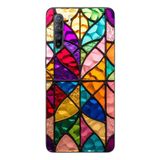 Le Balvo Oppo Reno 3 Uyumlu Cam Vitray Baskılı Silikon Kılıf