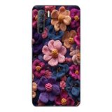 Le Balvo Oppo Reno 3 Uyumlu Çiçek Örgüsü Baskılı Silikon Kılıf