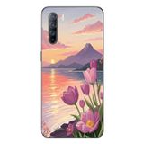 Le Balvo Oppo Reno 3 Uyumlu Çiçek Yağlı Boya Baskılı Silikon Kılıf