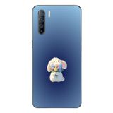 Le Balvo Oppo Reno 3 Uyumlu Çiçekli Tavşan Baskılı Silikon Kılıf