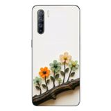Le Balvo Oppo Reno 3 Uyumlu Dalda Açan Çiçekler Baskılı Silikon Kılıf