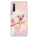 Le Balvo Oppo Reno 3 Uyumlu Dalda ki Kuş Baskılı Silikon Kılıf