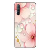 Le Balvo Oppo Reno 3 Uyumlu Damlalı Çiçekler Baskılı Silikon Kılıf
