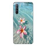 Le Balvo Oppo Reno 3 Uyumlu Denizde Çiçekler Baskılı Silikon Kılıf