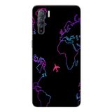 Le Balvo Oppo Reno 3 Uyumlu Dünya Uçuşu Baskılı Silikon Kılıf