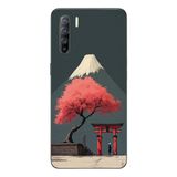 Le Balvo Oppo Reno 3 Uyumlu Fuji Dağı Baskılı Silikon Kılıf