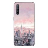 Le Balvo Oppo Reno 3 Uyumlu Gökdelenler Baskılı Silikon Kılıf