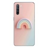 Le Balvo Oppo Reno 3 Uyumlu Gökkuşağı Pastel Baskılı Silikon Kılıf