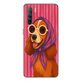Le Balvo Oppo Reno 3 Uyumlu Gözlüklü Köpek Baskılı Silikon Kılıf
