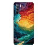 Le Balvo Oppo Reno 3 Uyumlu Gün Doğumu ve Batımı Baskılı Silikon Kılıf